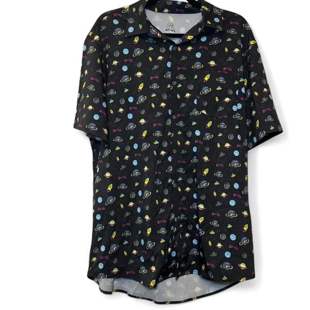NWT LIMITED EDITION Buc-ee’s Men’s Bucee Space Hawaiian Button-Up Shirt — LARGE - Picture 5 of 6